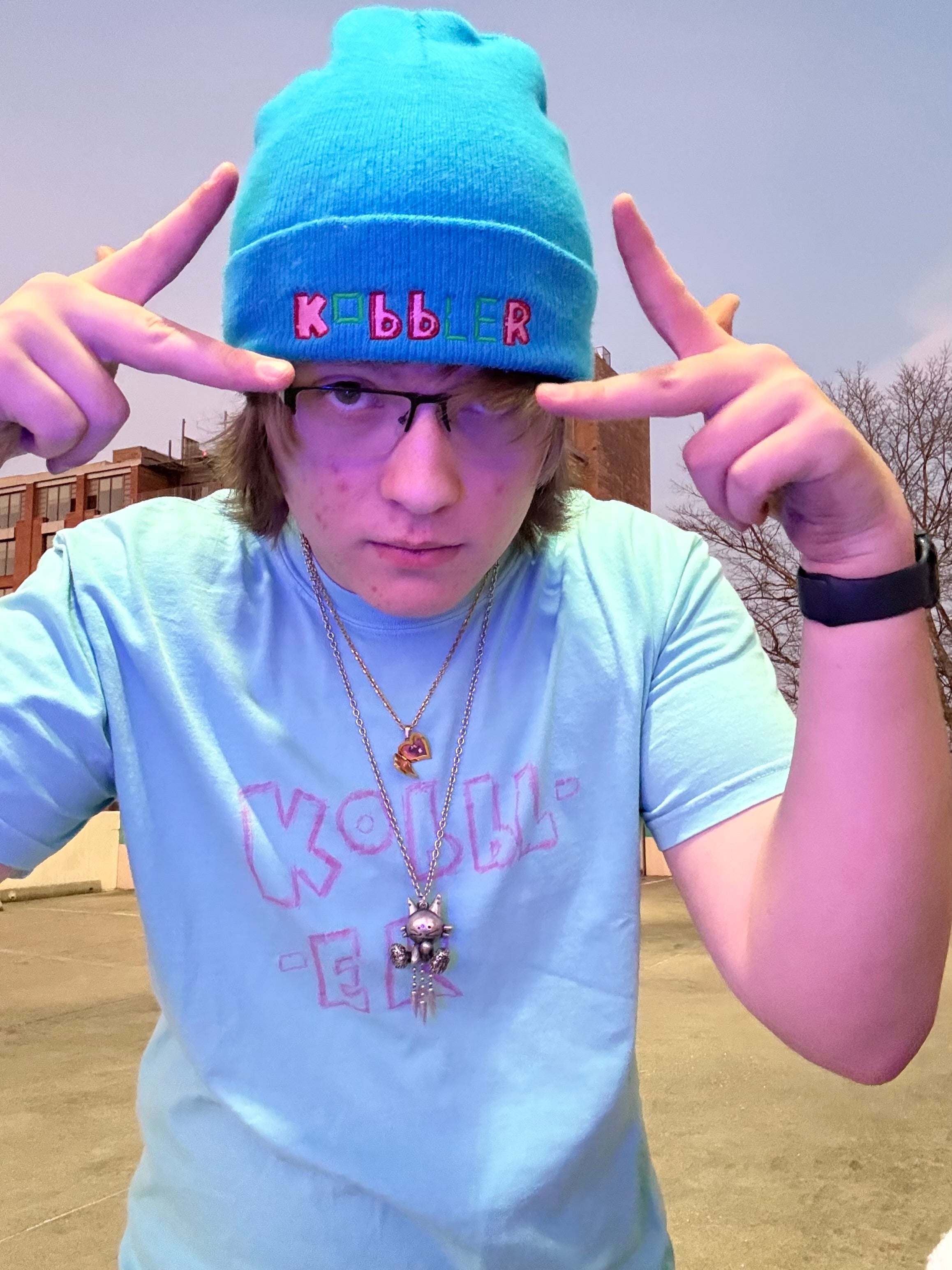 Kobbler Logo Beanie (Neon Blue)